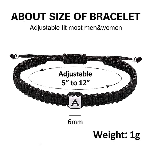 Pulsera Inicial Trenzada Ajustable para Parejas miniatura 6