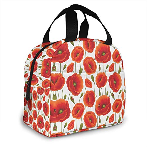 Antspuent SIBALIU486-120442965 Floral Pattern Of Poppy Flowers Lunch Bag thumb #1