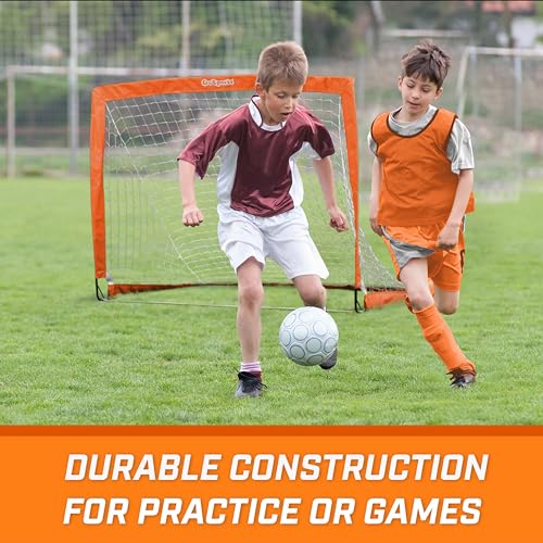Image of GoSports Portable Soccer Goals for Kids - 13 Color Options - Choose 4 x 3 ft or 6 x 4 ft - Team Tone Pop Up Nets for Backyard