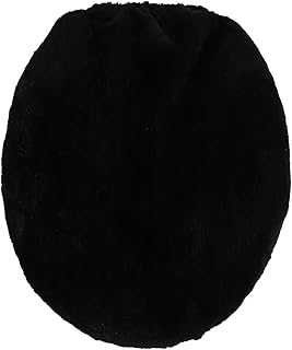 ledmomo 便座フタカバー トイレ蓋保護カバー ブラック ポリエステル製 快適で滑り止め機能付き 防塵 耐摩耗 ほとんどの便器上蓋に対応 シン