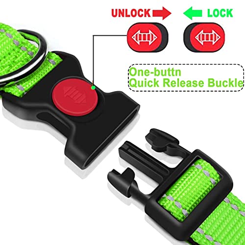 ATETEO Dog Collar, Reflective Adjustable Basic Dog Collar with Soft Neoprene Padding, Durable Nylon Pet Collars for Puppy Large Dogs - Image 4