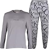 conjunto deportivo calvin klein Conjunto deportivo L/S Calvin Klein Conjunto Deportivo L/S Juego de Pijama, Fd Gry Top/Lrg Blk Logo_fd Gry BTM, M para Hombre