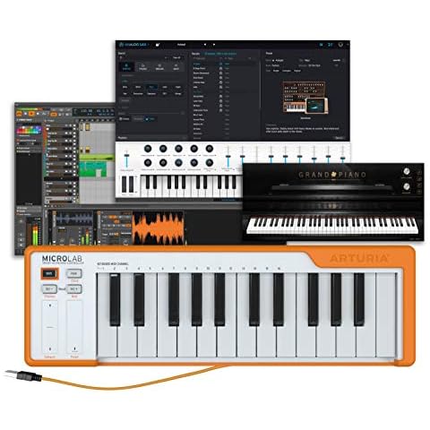 Arturia 230513 MicroLab Orange - Compact 25 Note USB Controller Keyboard, 37.0 mm*414.0 mm*130.0 mm Cover