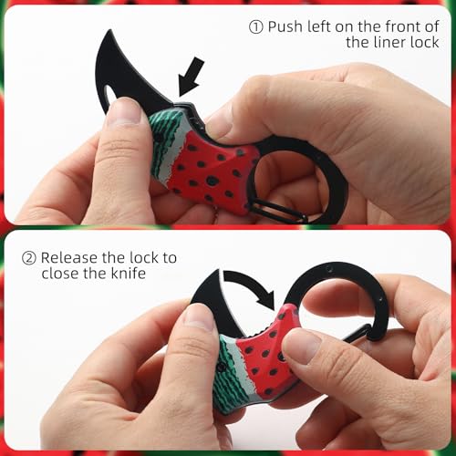 Image of Small Pocket Knife for Women Men,Cute Folding Knife Box Cutter,Mini EDC Knives for Everyday Carry,Folding Utility Knife with Unique Watermelon Design,Ideal Gifts for Men and Women