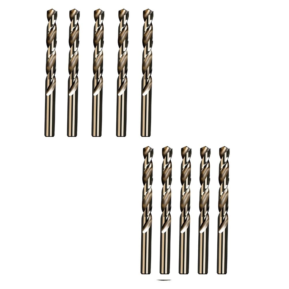 Twist Drill Bits,Metal Drill Bit,Twist High Speed Steel HSS-Co 5%, 10Pcs M35 1.0~4.9mm for Stainless, Cast Iron, Hard Metal(Diameter: 4.9mm)