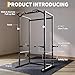 All-Black Squat Rack with Pull Up Bar, 1100 LB Power Cage Bench and Squat Rack for Home Gym with Dip Bars, J-Hooks, Adjustable Safety Spotters & Squat and Bench Rack Accessories