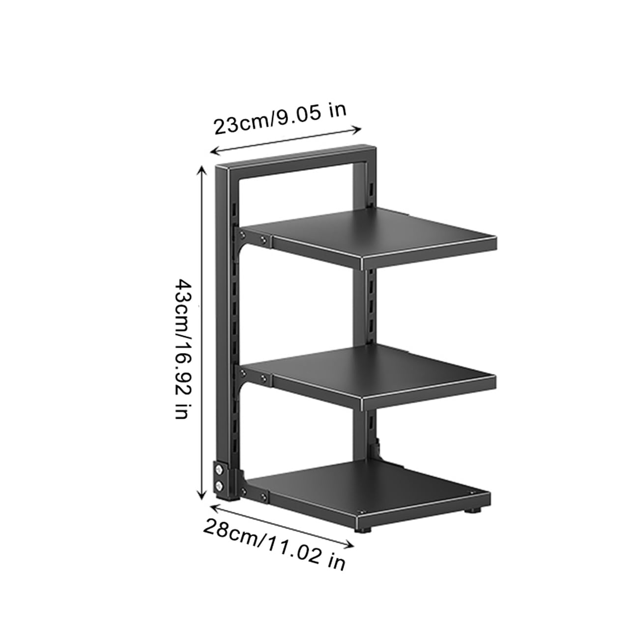 Porta Pentole Salvaspazio con Multistrato Scomparti Regolabili, Organizer Pentole E Padelle, Organizer per Pentole per Organizzazione E Conservazione della Cucina,Nero,3Tier