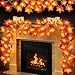 4 Pack Thanksgiving Fall Decorations Leaf Garland String Lights for Indoor Outdoor 10 ft 20 LED Maple Leaves Light 3 AA Battery Operated Decor Home Party Fireplace Harvest (4Pack Lighted Fall Garland)