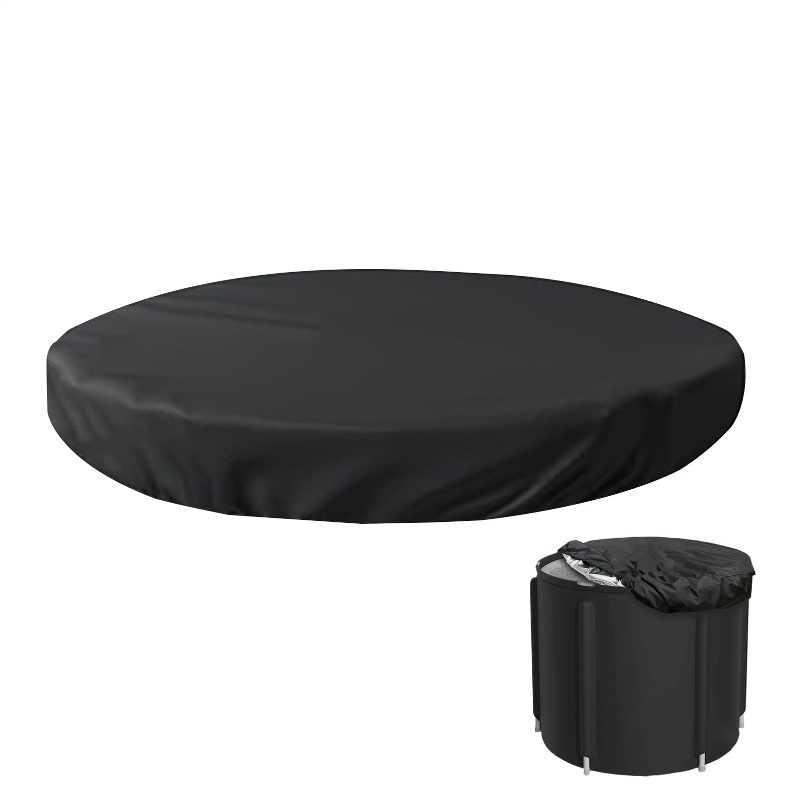 Demsyeq 81x15cm Cold Plunge Cover Thermal Ice Bath Cover Ice Bath Tub Lid Oxford Cloth Waterproof Dustproof For Round End Stock Tank With Adjustable Elastic Ring