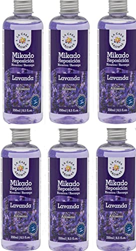 Aromas Mikado Reposición Con Varillas (Lavanda, 6 * 250ml)