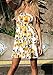 JINTING Women's Strapless Boho Lemon Print Beach Party Swing Mini Dress Summer Sundress Size M (Yellow)