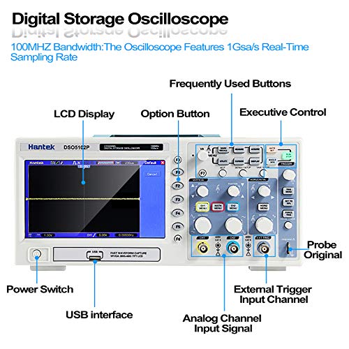 Hantek DSO5102P USB Storage Oscilloscope Oszilloskope 2 Channels 100MHz 1GSa/s Hantek DSO5102P USB Storage Oscilloscope Oszilloskope 2 Channels 100MHz 1GSa/s