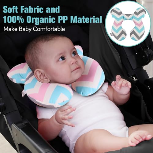 Image of KAKIBLIN Baby Travel Pillow, Upgraded Baby Neck Pillows for Car Seat, Infant Neck Support Pillow for Head and Neck,Newborn Head Support for Car Seat,Pushchair