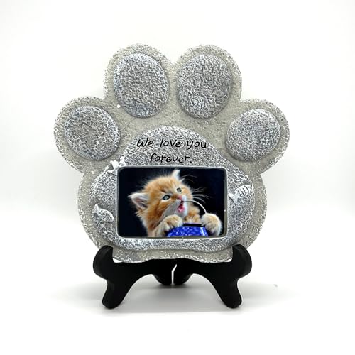 PESSILIN Cat Memorial Stones, Pet Tombstone for Cat, cat Memorial Gifts for Loss of cat, Loss of cat Sympathy Gift, Indoor Outdoor Headstones for Grave Loss of Pet's Spiritual Resting Place