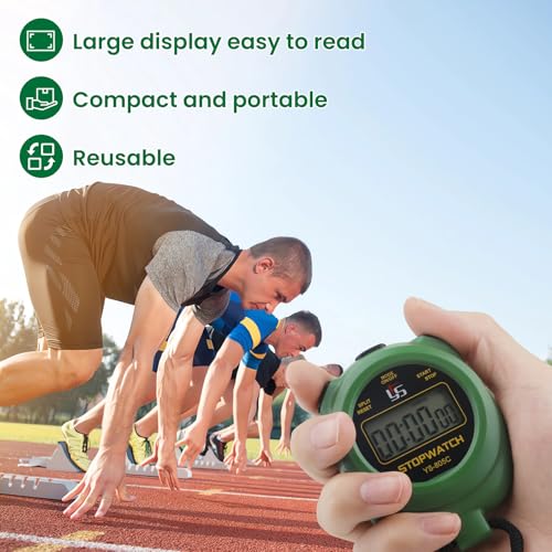 LIGHIGH Simple Stopwatch Timer, Large Display, Single Lap, Ideal for Kids, Track & Field, Sports, Coaches - Image 3