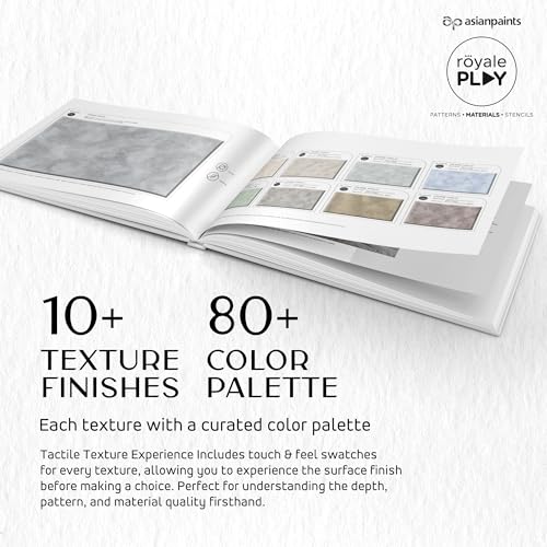 Image of Asian Paints Royale Swatch Book Luxe Collection Touch & Feel Organizer Journal with 10+ Play Texture and 80+ Color Sample for Fabric Industry Designer Artist (Pack of 1, Multicolor)