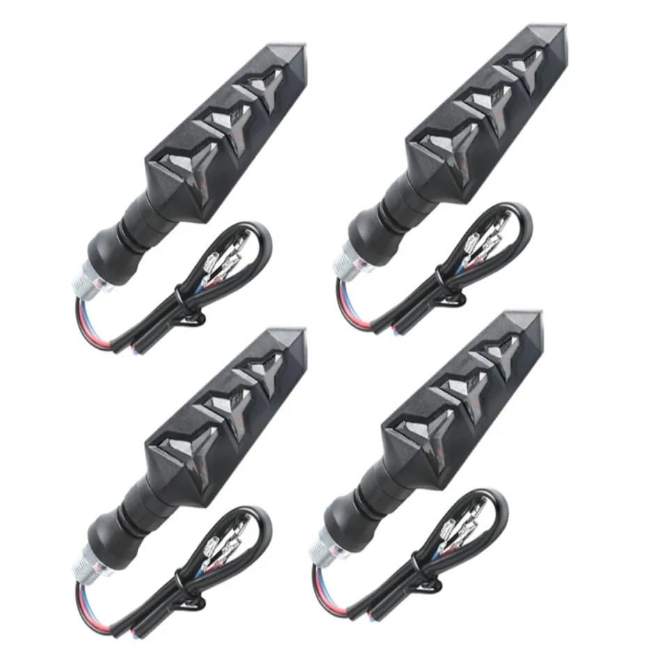 Clignotants de moto à défilement LED avec tige pliable pour éviter la casse mécanique
