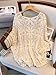 MakeMeChic Women's Plus Size Boho Tops Crochet Sweater Dolman Sleeve Beach Cover Up Plus Beige 3XL