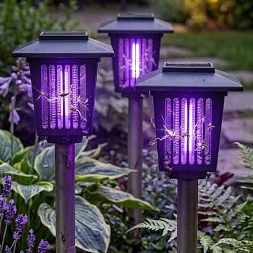 3PCS Smart Solar Dual-Mode Garden Zapper Solar Powered Mosquito Zapper3