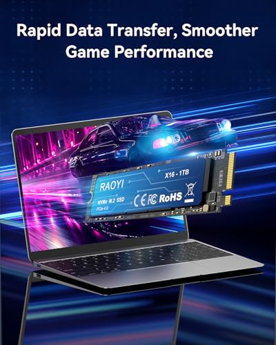 Image of RAOYI 1TB NVMe Internal Solid State Drive M.2 2280 PCIe Gen4x4 SSD, Up to 5000MB /s, Configure SLC Cache, Storage and Memory Expansion for PS5 Laptop Desktop