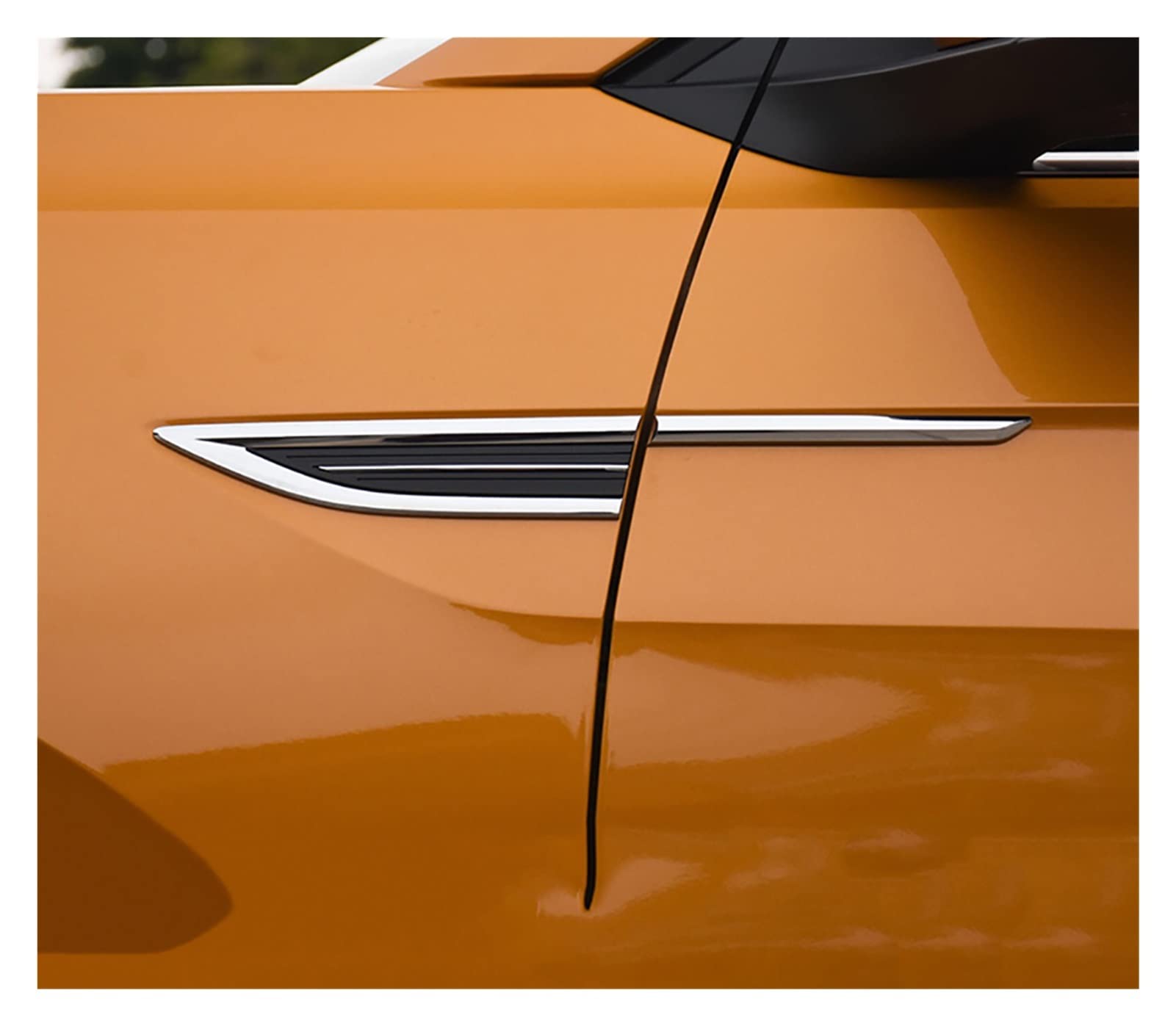 Wshao Store Kompatibel Mit Vw T- Kreuz 2019 2020 2021 Seitenflügel Fender Emblem Aufkleber Auto Körper Fender Side Label Zubehör (Color : Without Logo)