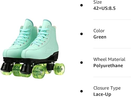 Miniatura 9 de Patines de ruedas para mujeres y hombres, zapatos de cuero vacuno clásicos de doble fila, patines de cuatro ruedas para hombres y niñas, unisex