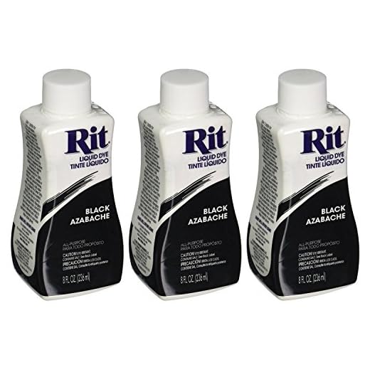 Rit Liquid Fabric Dye Black 8 Ounces, Pack of 3