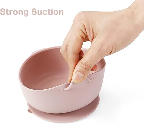 Miniatura 10 de PandaEar Paquete de 3 tazones para bebé con succión, tazón de silicona a prueba de fugas con tapas para bebés, niños pequeños, silicona de grado