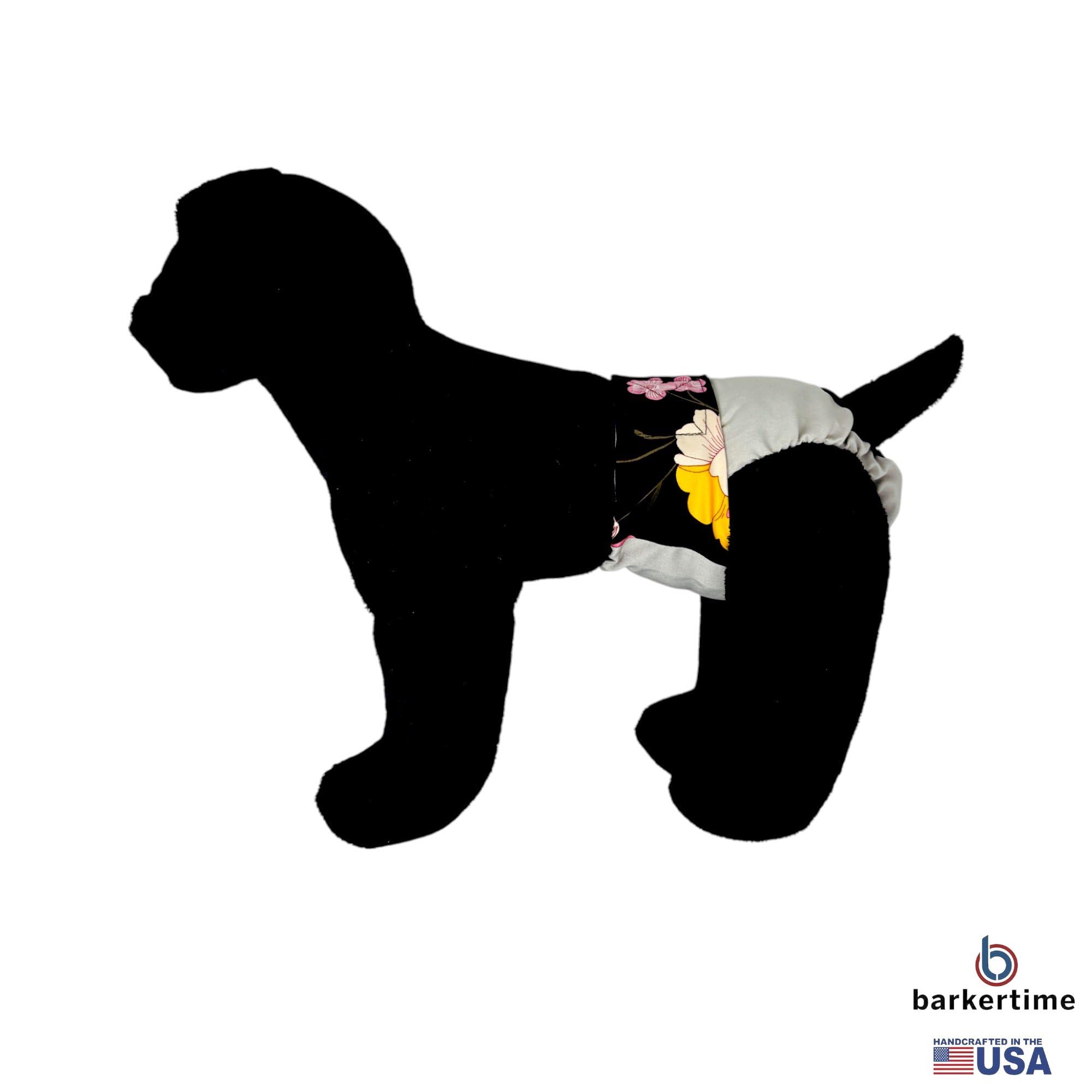 Barkertime BotaniPop Dog Diaper, M, with Tail Hole - Made in USA