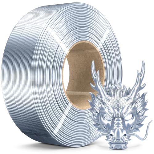 Image of SUNLU Silk PLA Plus Filament Refill, Smooth Silky Surface, No-Spool 3D Printer Silk Filament 1.75mm for Reusable Spools, Compatible with Bambu Lab 3D Printers, 1KG, Silk Sliver