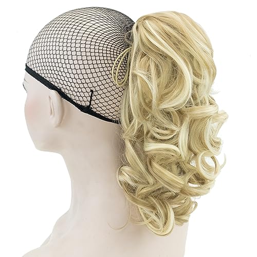 IMISSU Messy Curly Hair Short Claw Ponytail Hair Extensions Pony Tail Clip in Hairpieces (Medium Blonde) - Image 4