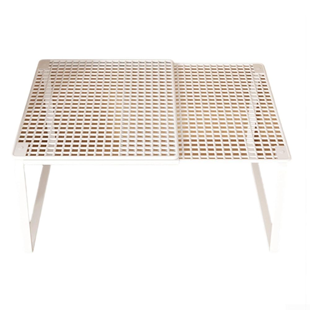 Scaffale organizer espandibile per armadietti, impilabile e regolabile, in metallo, per l'organizzazione della casa e salvaspazio in armadi o armadietti xshoe (1 bianco (22 cm)