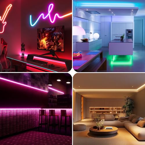 INDARUN RGBW COB Led Light Strip 32.8FT/10M, 6720LEDs, 12mm Flexible Led Tape Light, 24V/8A, 3000K/5000K Dimmable, 50Lumen/W, Bright Smart Led Strip Lights for TV, Bedroom Decor by INDARUN - Image 7