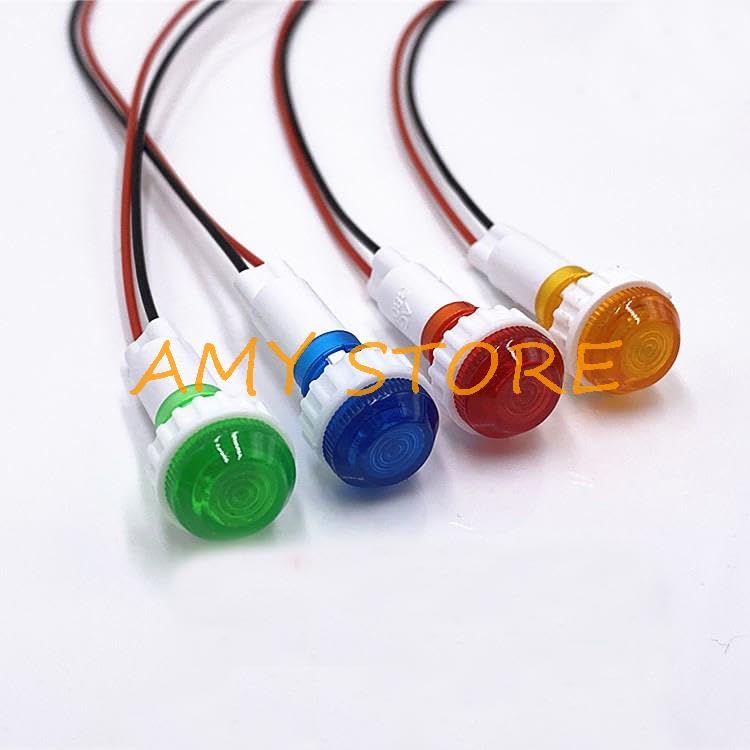 Wiring Connecting Terminals - (10) Light 220VAC 22mm Diameter Green LED Power Indicator Signal50mm Height