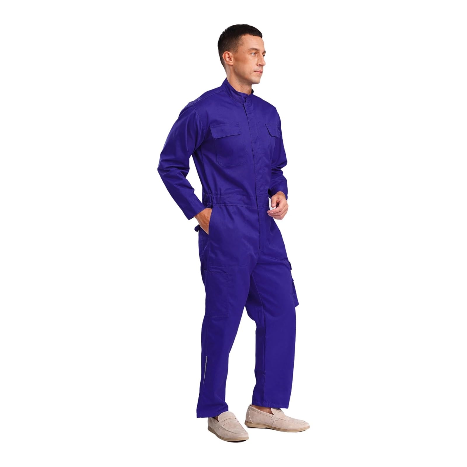 Tuta da Lavoro Resistente all'Usura da Uomo, Tuta da Lavoro for fabbriche Alimentari, Abbigliamento da Lavoro, Uniforme da Lavoro for Meccanici, Officina di Riparazione(Orange,XXL)
