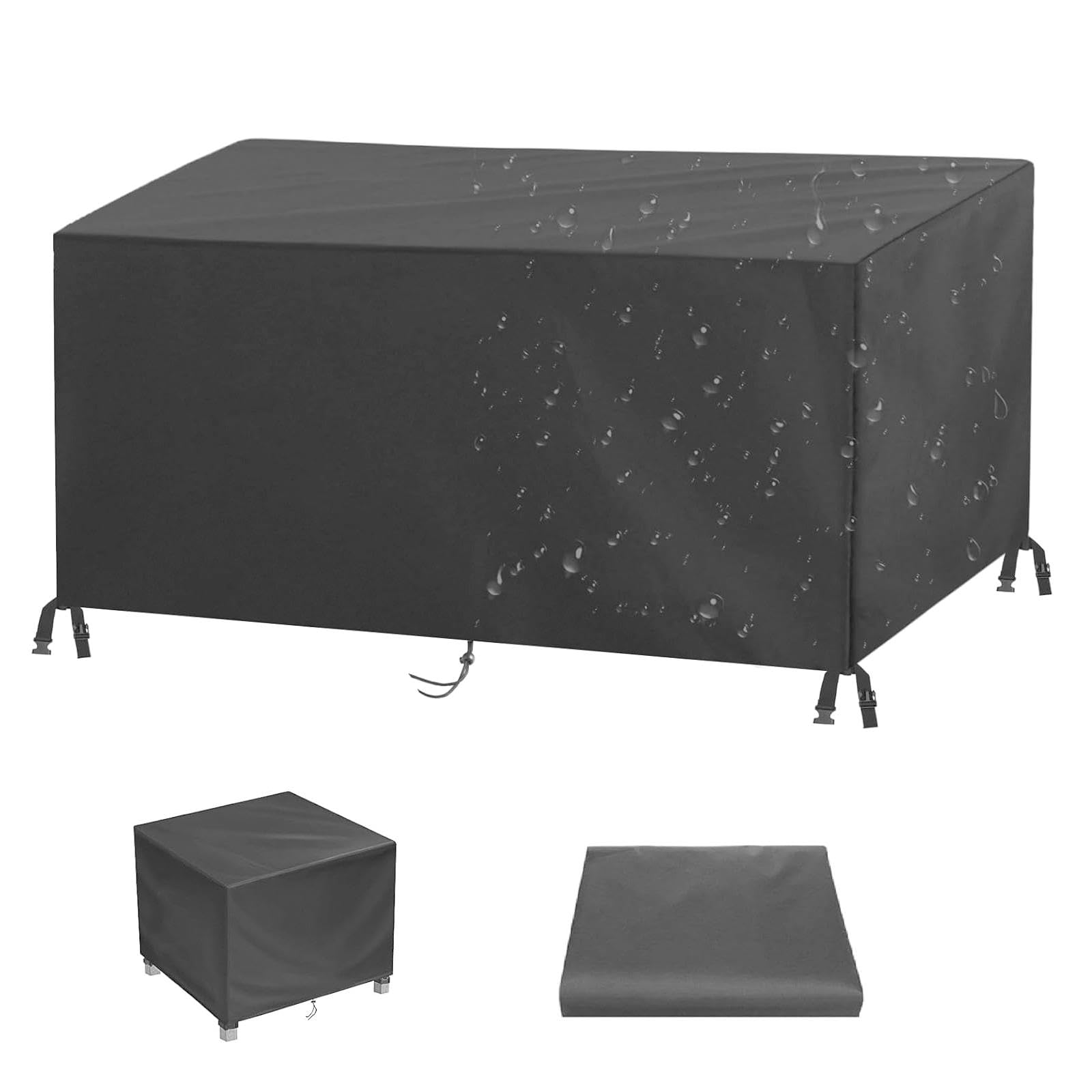 AEUUEU Outdoor Furniture Cover Waterproof Rattan Sofa Cover 45x45x45cm/LxWxH Garden Furniture Covers 600D Anti-UV Black