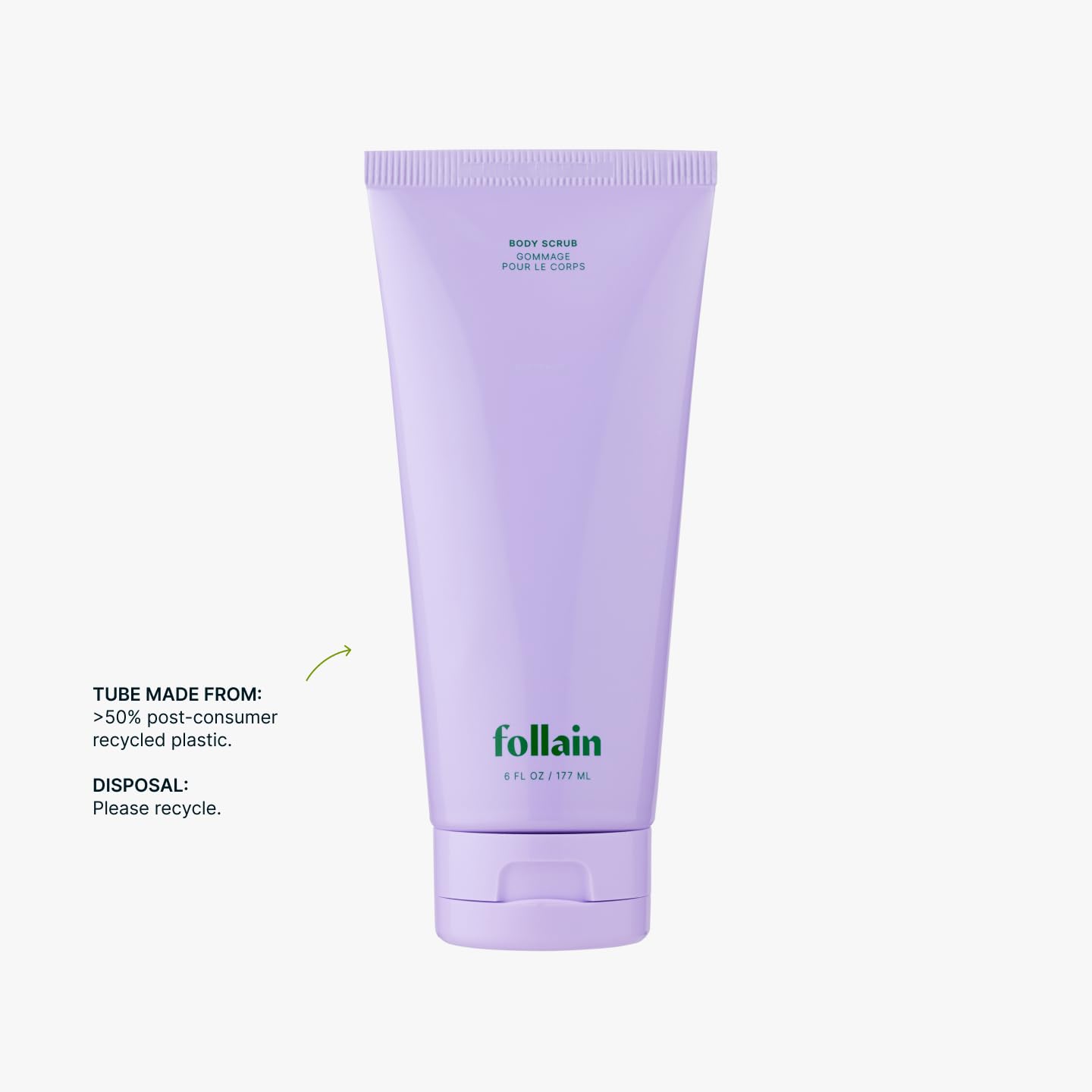 Follain Exfoliating Glycolic + Salicylic Acid Body Scrub for Dull, Dry Skin | Resurfacing AHA + BHA Clay Body Polish for Softer, Smoother Skin - Clean Beauty, Vegan & Cruelty-Free