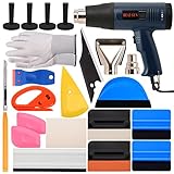 EHDIS Window Tint Tool Kit Vinyl Wrap Installation Tool with Heat Gun for Car Wrapping Window Tint Film Applicator with Felt Tint Squeegee,Vinyl Cutter,Razor Scraper,Vinyl Magnet Holder,Working Glove
