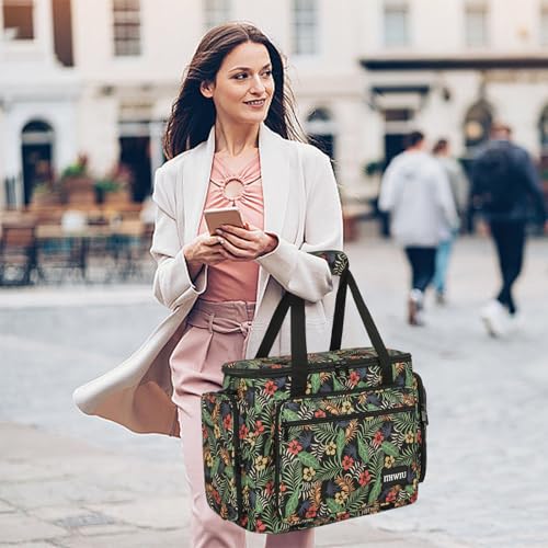Image of Sewing Machine Carrying Case with Multiple Storage Pockets Large Capacity, Universal Tote Storage Bag Compatible with Most Standard Singer, Brother, Janome, Multicolor