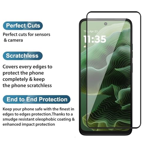 Image of HD Tempered Glass Screen Protector Compatible for Moto G35 5G, Moto G75 5G with Edge to Edge coverage and Easy Installation kit