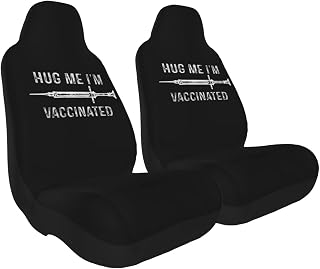Hug Me Im Vaccinated Front Auto Seat Cover Universal Front Car Seat Cover for Most Vehicles