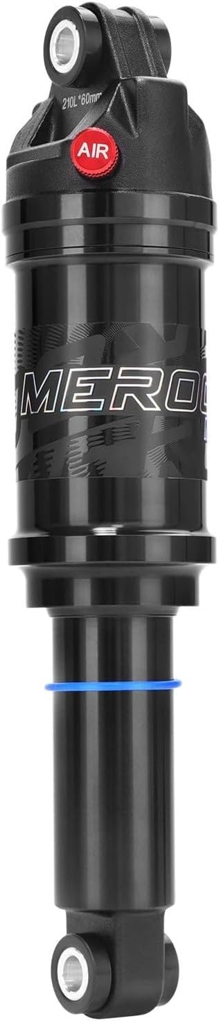 Amortiguador Trasero Aire para Bicicleta Montaña 125-210mm Suspensión Ajustable Aleación Aluminio Negro