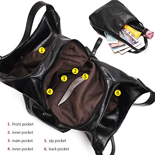 image for ERFEI Hobo Bags for Women Large Designer Handbag Bucket Purse Leather 