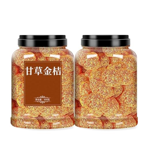 カンゾウキンカンの砂糖漬け、カンゾウキンカン 甘草小金ミカン干し果肉はきめ細かく歯ごえがあります甘く香ばしい500g(1000g)