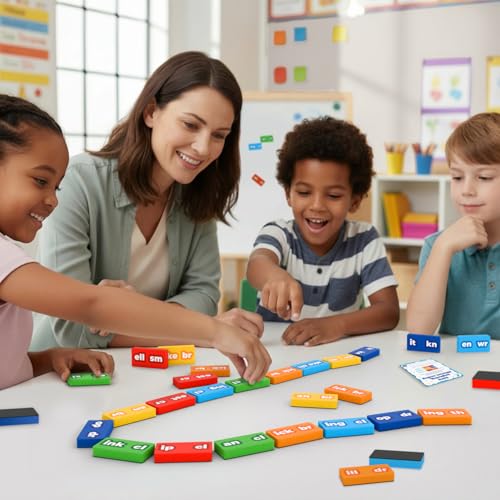 Simply Magic 122 PCS Magnetic Phonics Dominoes & 1047 PCS Poetry Magnets miniatura 2