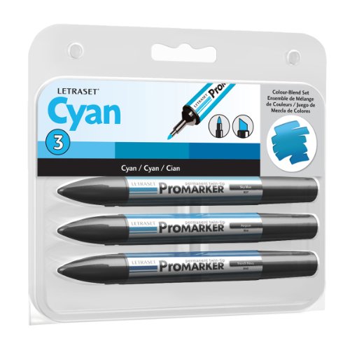 LETRASET ProMarker Colour-Blend (Set of 3), Cyan