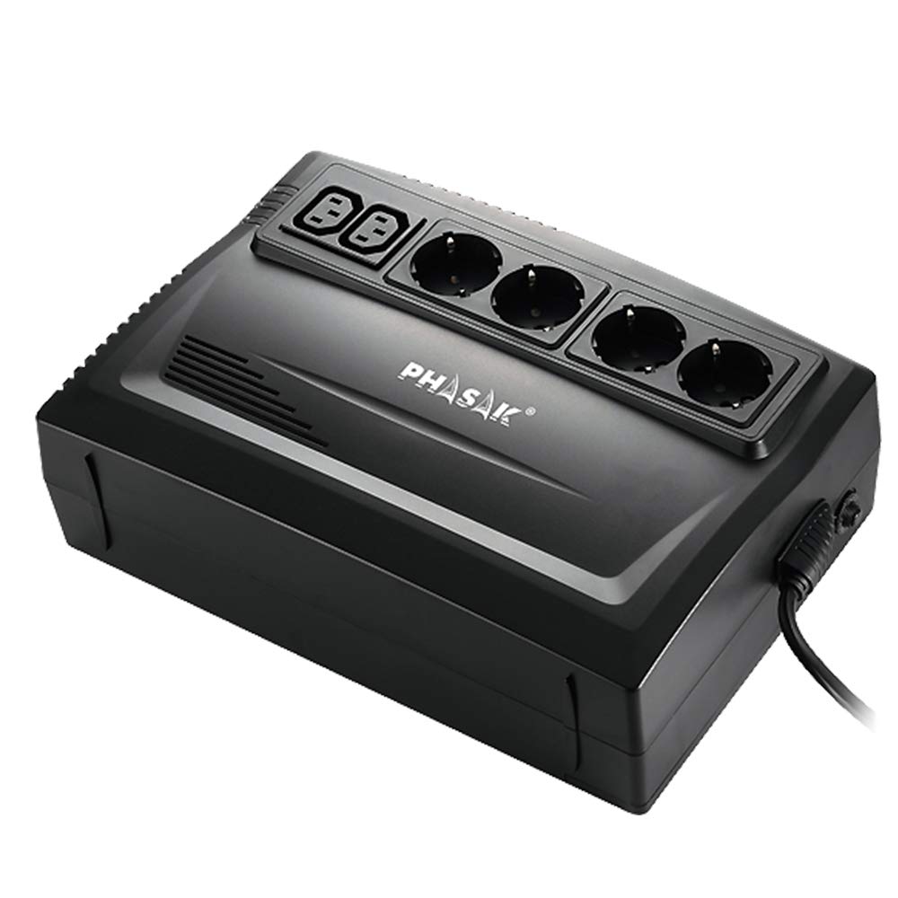 Phasak PH 9475 - Sistema de alimentación ininterrumpida (750 VA, IEC 320-C14, RJ 45, USB, SCHUKO)