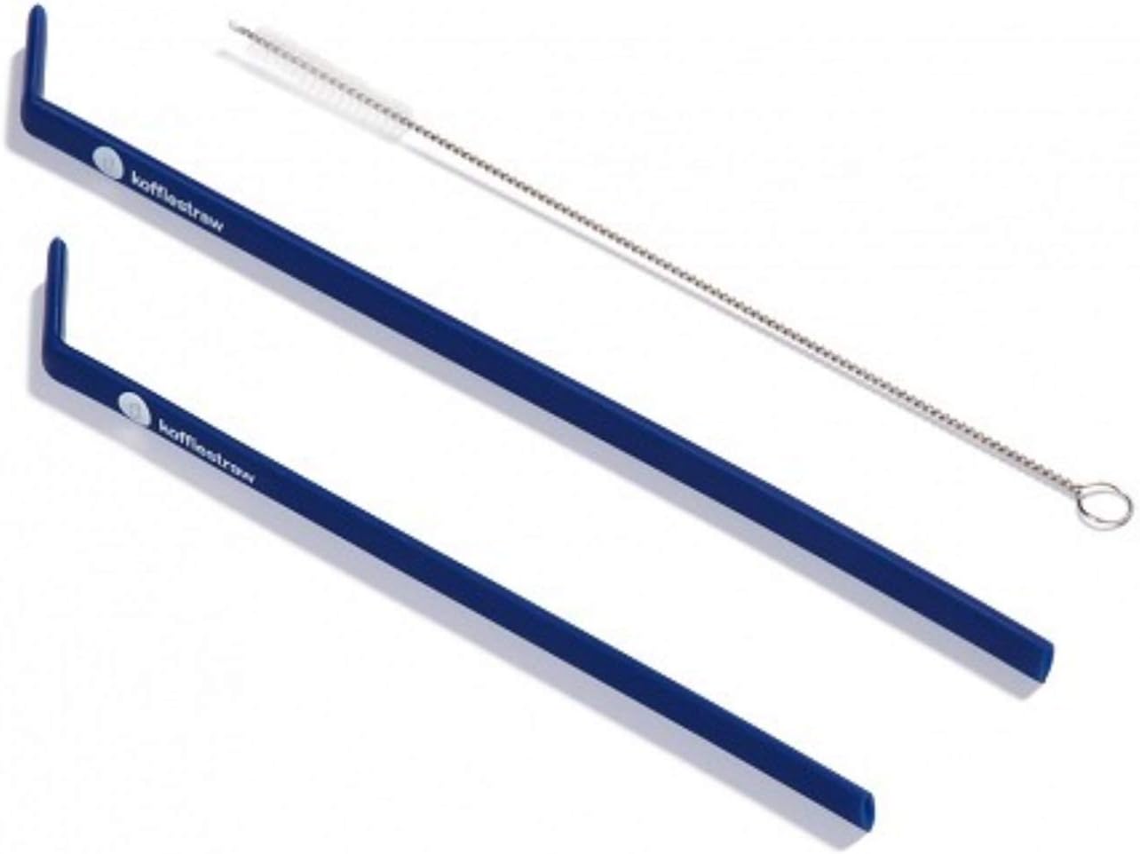 Koffie Straw NAVY in both sizes (2 straws: 8", 10", and a brush)