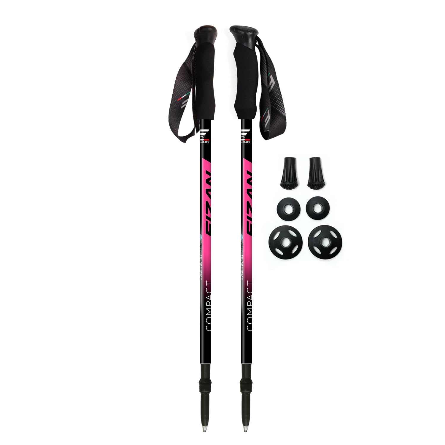 fizan compact 3 trekking poles  56 oz ultralight backpacking thru hiking poles adjustable collapsible customized fit eva grips aluminum walking sticks compact 3