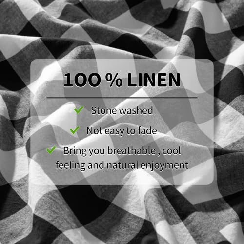 Image of LBRO2M 100% French Pure Linen Sheet Set 4Pcs, 16 inch Deep Pocket Queen Size